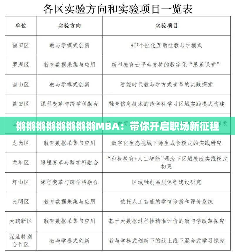 锵锵锵锵锵锵锵锵MBA：带你开启职场新征程