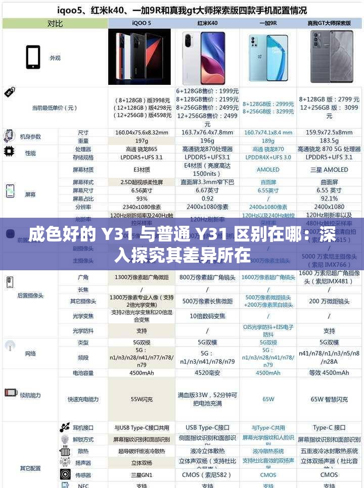 成色好的 Y31 与普通 Y31 区别在哪：深入探究其差异所在