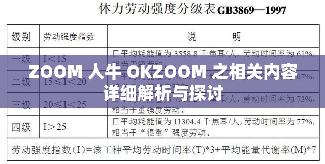 ZOOM 人牛 OKZOOM 之相关内容详细解析与探讨