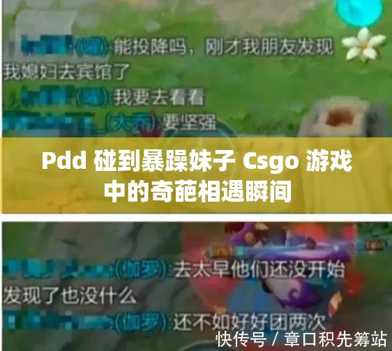 Pdd 碰到暴躁妹子 Csgo 游戏中的奇葩相遇瞬间