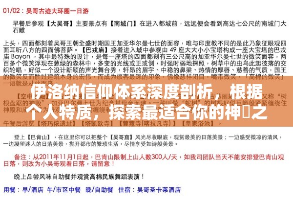 伊洛纳信仰体系深度剖析，根据个人特质，探索最适合你的神祇之选