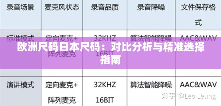 欧洲尺码日本尺码：对比分析与精准选择指南