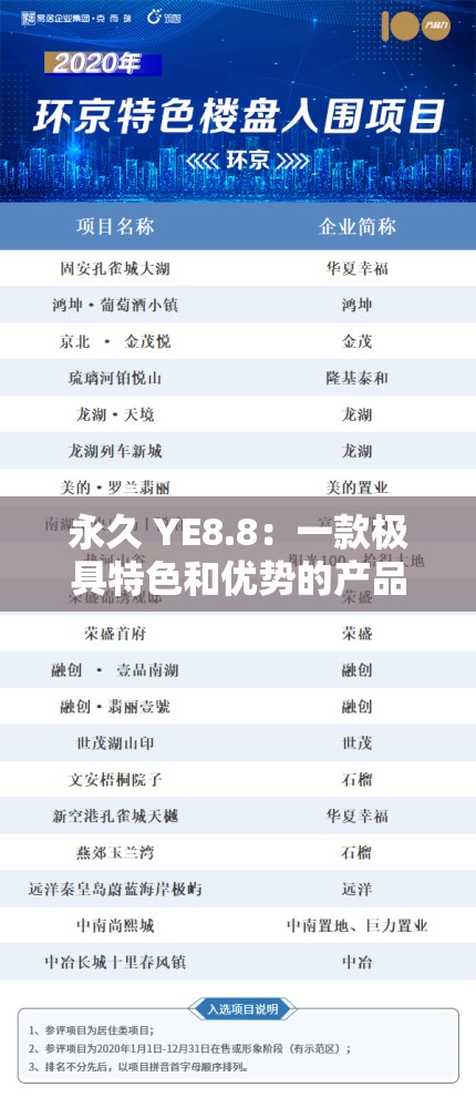 永久 YE8.8：一款极具特色和优势的产品介绍