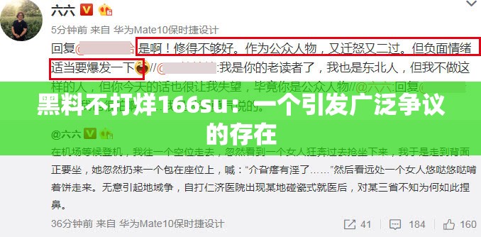 黑料不打烊166su：一个引发广泛争议的存在