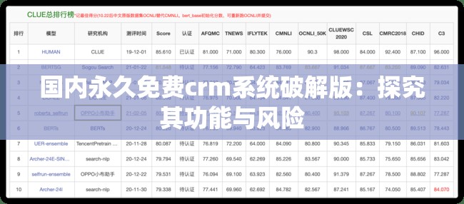 国内永久免费crm系统破解版：探究其功能与风险