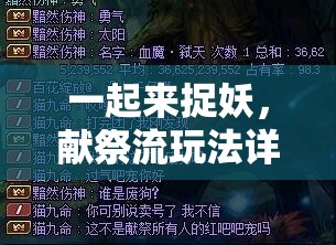 一起来捉妖，献祭流玩法详解及其在游戏资源高效管理中的应用探讨