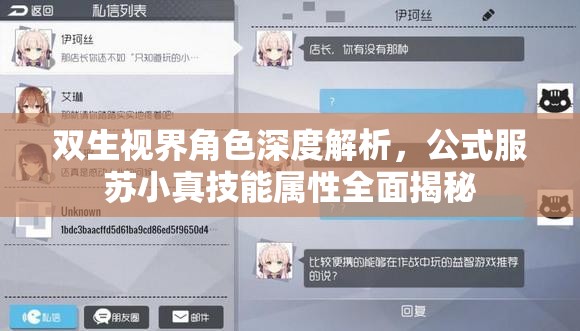 双生视界角色深度解析，公式服苏小真技能属性全面揭秘