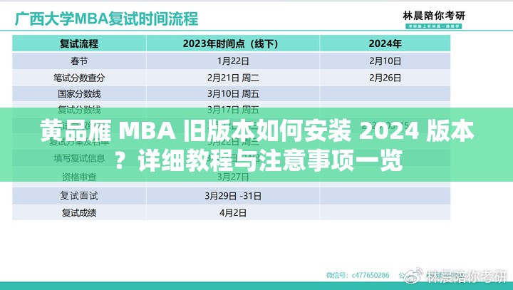 黄品雁 MBA 旧版本如何安装 2024 版本？详细教程与注意事项一览