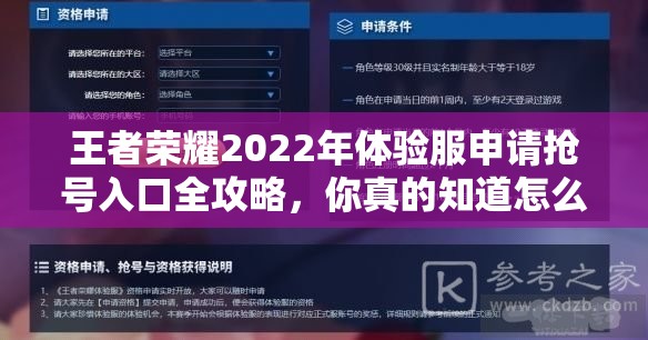 王者荣耀2022年体验服申请抢号入口全攻略，你真的知道怎么抢吗？