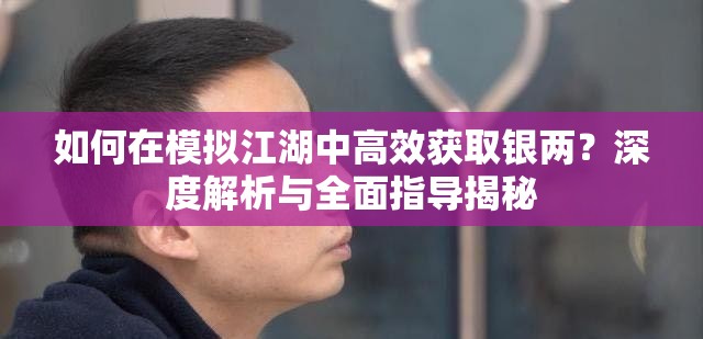 如何在模拟江湖中高效获取银两？深度解析与全面指导揭秘